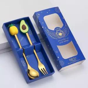 과일B 골드컬러 티스푼 티포크 세트 골드티스푼