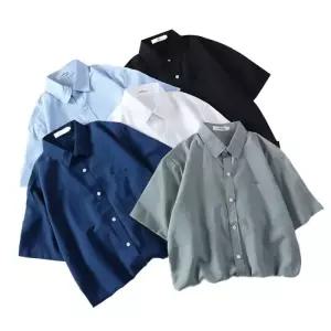 [디자이너몰][sale] 여름 캐주얼 루즈핏 옥스퍼드 반팔 셔츠