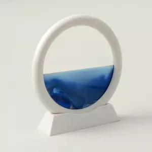 화이트블루 슬로우 모래 샌드 아트 액자 모래시계장식