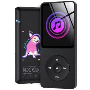 [미국배송] AGPTEK A02S 16GB MP3 플레이어 70시간 재생 무손실 사운드 음악 최대 128GB 지원 (블랙+핑크)
