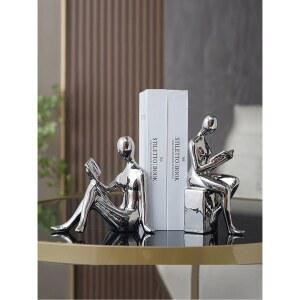 서재 오브제 책꽂이 원목 선물 인테리어 가구 수납장 장식 선반 북앤드