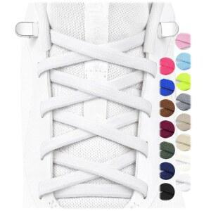 [미국배송] 스텝에이스 2 들과 성인용 운동화를 위한 신축성 있는 노타이 신발 끈 플랫 타이리스