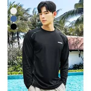 매장정품 HERRINGBONE 남자 쿨매쉬 루즈핏 긴팔 래쉬가드 (BLACK) / RG347M