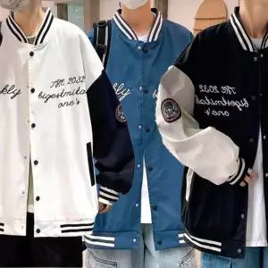 봄 가을 입기좋은 캐주얼 전면 레터링 남성 야구점퍼