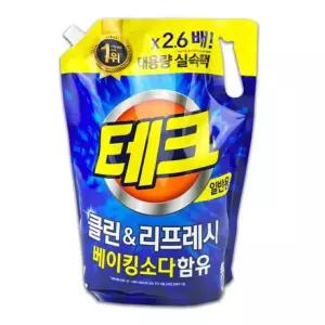 테크 액체세제 일반용 리필 2.6리터 -TJ 세제 빨래 세제리필 액체세제리필 세탁기세제
