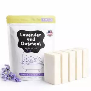 TINOQ 민감성 피부용 저자극성 아기 비누 바 | 아기, 유아, 어린이 및 성인용 부드러운 워시 편안한 라벤더