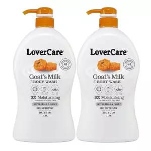 LoverCare 염소 우유 모이스처라이징 바디 워시 샤워 크림 로열 젤리  허니 118.9ml(40.7액량 온스) - 2팩