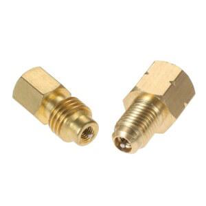 Yetaha 자동차 밸브 ACME 호스 에어컨 황동 도구 FL 왼손 암 LH 어댑터 피팅 SAE 코어 R1234yf 1/2 1/4