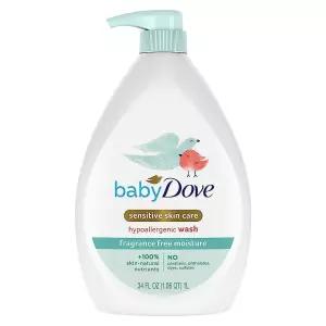 Baby Dove Sensitive Skin Care 베이비 워시 무향 모이스처 목욕 시간 및 저자극성, 박테리아 세척 963.9g(