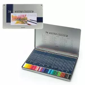 문화넥스프로 수채36색 연필세트(틴케이스)1개색연필 연필 드로잉용품 컬러링북연필 미술도구 링연필 화연