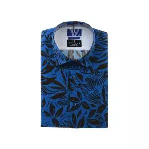 [하프클럽/예작셔츠]  YJEMUA652 밑단일자 면스판 프린트 슬림핏 반소매