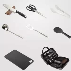 카즈미 키친툴세트 가위 칼 집게 7종 조리도구 휴대용캠핑식기 휴대용 가벼운기구