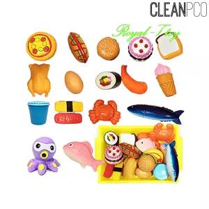 꼬마 로얄소프트 베이커리생선16개+교구바구니소꿉놀이 역할 완구 장난감 어린이 어린이집 유치원