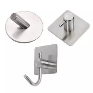 강력접착 무타공 주방 스텐 걸이 소품 고리 3종택1 다용도 가방 벽부착