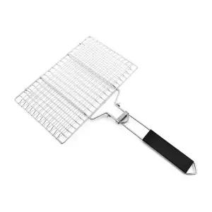 (선택 선택/스텐 양면석쇠 사각)스텐 양면 석쇠 직화팬 생선 그릴 캠핑 직화구이 숯불구이 그릴판