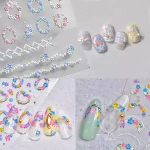 네일아트 손끝 정원 파스텔 플라워 5D 엠보스티커 3종 TXk6+3wpm