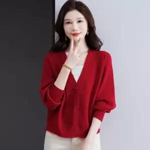 니트 여성 카디건 춘추 스웨터 활용 브이넥 코디 가오리 아우터 쇼트 스포M3