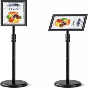 USCNC 간판 스탠드 8.5x11 인치 - 조절 가능한 바닥 홀더 쇼핑몰 학교 레스토랑(블랙 1 팩)을 위해 스냅