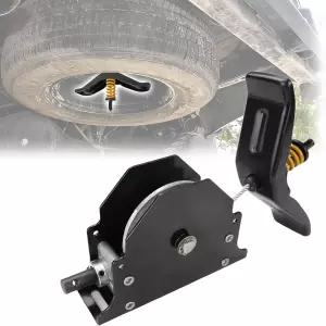 트레일러 윈치 예비 타이어 마운트 호이스트 조절 가능한 홀더 오프셋 케이블 고정 견인 이지 트 키트 RV