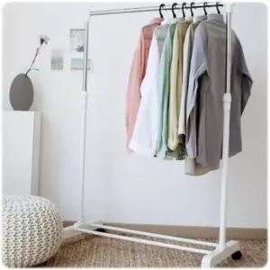[생활] 이동식 옷걸이 스탠드 행거 화이트 파이프 미니 옷장