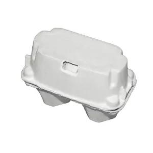 백색 2구 휴대용 밀폐형 종이계란판 계란케이스 휴대용계란케이스