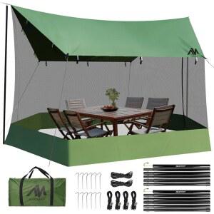 타프 폴이 해먹 11 x 배낭 비가 텐트 18 스크린 야외 사이즈 대형 캠핑 피크닉용 휴대용 해변 벌레망이 하우스 내리는 피트 아야마야 모기장이