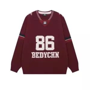 남성용 니트 빈티지 긴팔 풀오버 프린트 브이넥 댄디 스웨터 스포티 스트리트 SPO마켓1