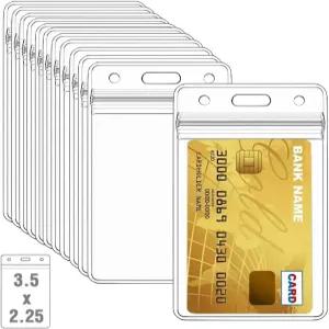 방수 리셀링 지퍼가 있는 투명 플라스틱 헤비 듀티 세로 이름 배지 ID 카드 홀더 10개 태그