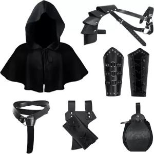 다르풀라 중세 기사 액세서리 르네상스 바이킹 벨트 파우치 팔 브레이커스 검 개구리 망토 반 어깨 갑옷