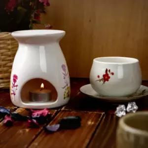 아로마 램프 오일 캔들 타트 버너 티라이트 케이스 화이트