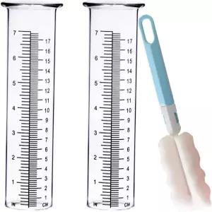 정원 및 야외 가정을 위한 BIUWING 7인치 레인 게이지 교체 튜브 유리 브러시 최고 등급 2팩 포함