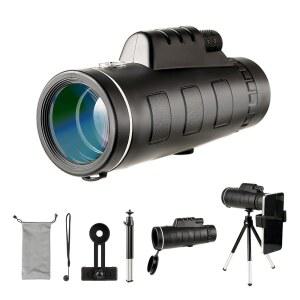 [미국배송] 야외 단안 망원경 80 * 100 고해상도 고배율 범용 휴대폰 홀더 망원 삼각대 포함 하이킹 캠핑 여행 등에 적합