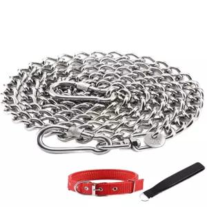 다용도 대형견 개줄 용품 스테인레스 체인 목걸이 쇠줄