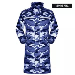 비옷 판초우의 롱코트 배달 방풍 방수 남여공용 네이비카모