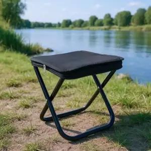 ( )미니의자 (블랙) (26cm) 퀵셋 휴대용 2p세트 접이식의자 파우치의자 파우치접이식의자