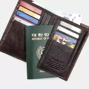 부드러운 오일지 소가죽 여권지갑 YQP8+6Fwn