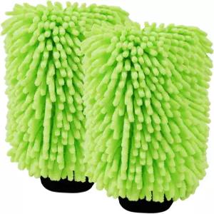 TCECDM 2개입 자동차 세차 미트 8 ×12 섬유 극세사 브러시 (스크래치 방지 페인트 표면 유리 및