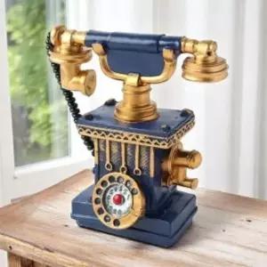 [문구/오피스] 레트로 유럽 스타일 전화기 저금통 블루 팬시 저금 통 디자인