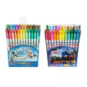 [문구/오피스] 동아 향기싸인펜 24색 남아용 캐릭터랜덤 12개입