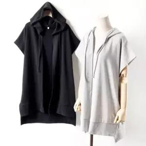 빅사이즈 빅 후드 캐주얼 조끼 DWW1326 트레이닝