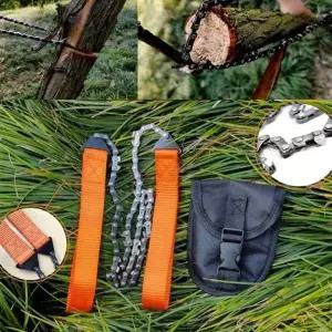 ( )휴대용 체인톱 줄톱 캠핑톱 와이어톱 야외 생존용 절단 공구 등산 백패킹 비상 장비