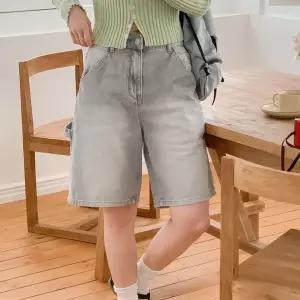 [다잇템]여자 회색바지 워싱진 보이프렌드핏 반바지_P358254362