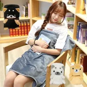 시바견담요 무릎담요 수험생담요 수능 소프트담요 휴대용담요 기내용담요 시바견캐릭터담요