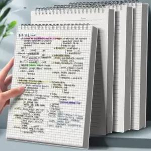 ( )상철 a5 모눈 노트 투명 스프링 그리드 노트 휴대용 학용품