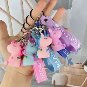 가방키링 PVC 캐릭터 컬러풀 유니콘 스트랩 키링 WFFX2OQ