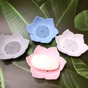 프라픽  연꽃 비누받침 1P 실리콘 뽀송뽀송 수세미받침 물빠짐