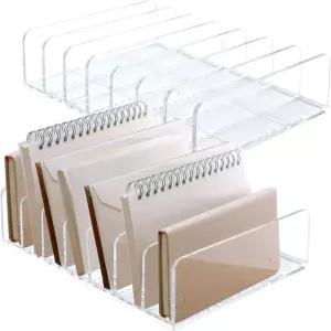 루오커 아크릴 우편물 정리함 - 사무실 홈 데스크용 투명 조리대 봉투 7개 5개 1.57개가 포함된 2개의 CD