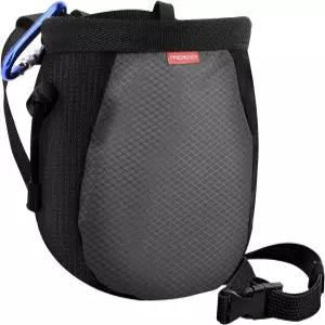 모코 암벽 등반 초크 백 벨트 및 카라비너 드로스트링 클라이밍 장비가 장착된 볼더링 냄비 버킷