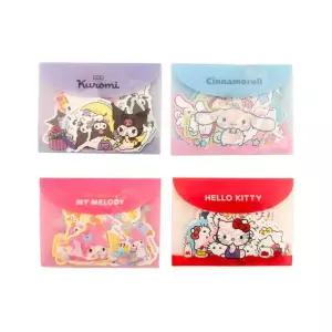 산리오 조각 종이스티커 파우치 세트 [마이멜로디 쿠로미 키티 시나모롤]