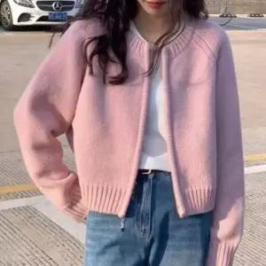 간절기 크롭 캐주얼 여자 투웨이 집업 니트 스웨터 자켓